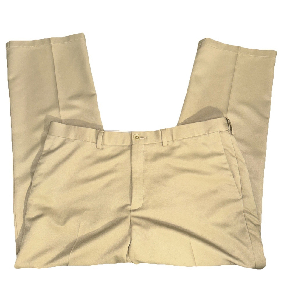 Haggar 40X30 Tan Flat Front Dress Pants Slacks